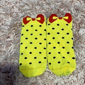 Polkadot bow socks